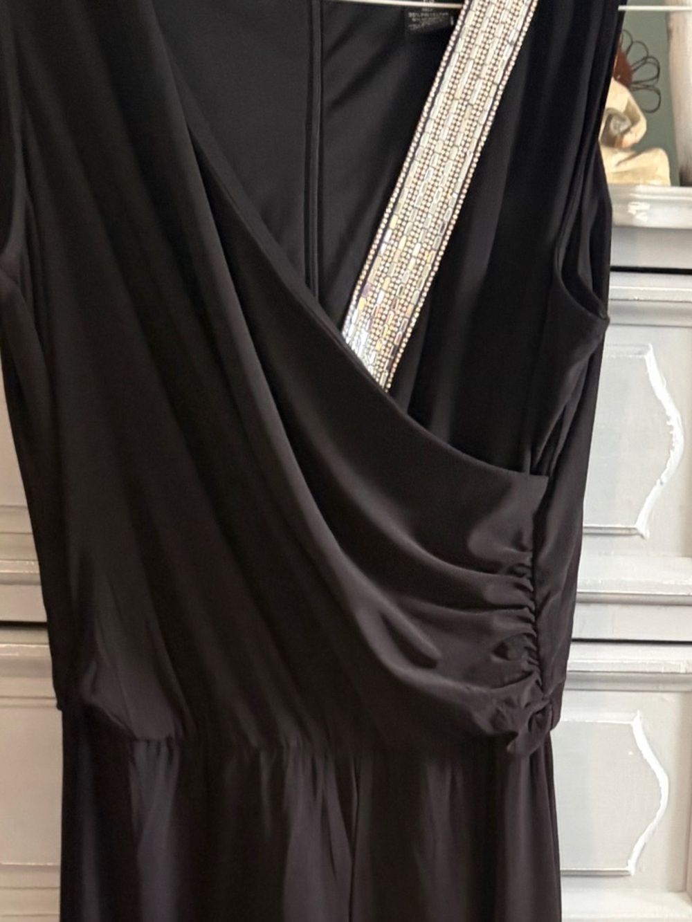 MSK Black Maxi Dress with Silver Embellished Strap